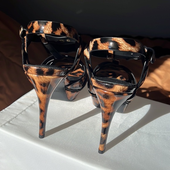 Patent Leather Cheetah Print Open Toe Sandals 40 - Picture 5 of 6